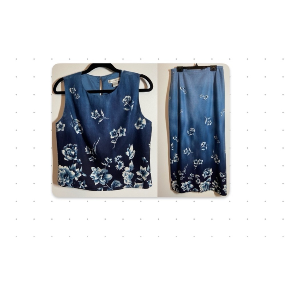 Bianca Nygard Top+Skirt Set Size 10 55% Linen/45% Rayon Blend Lined